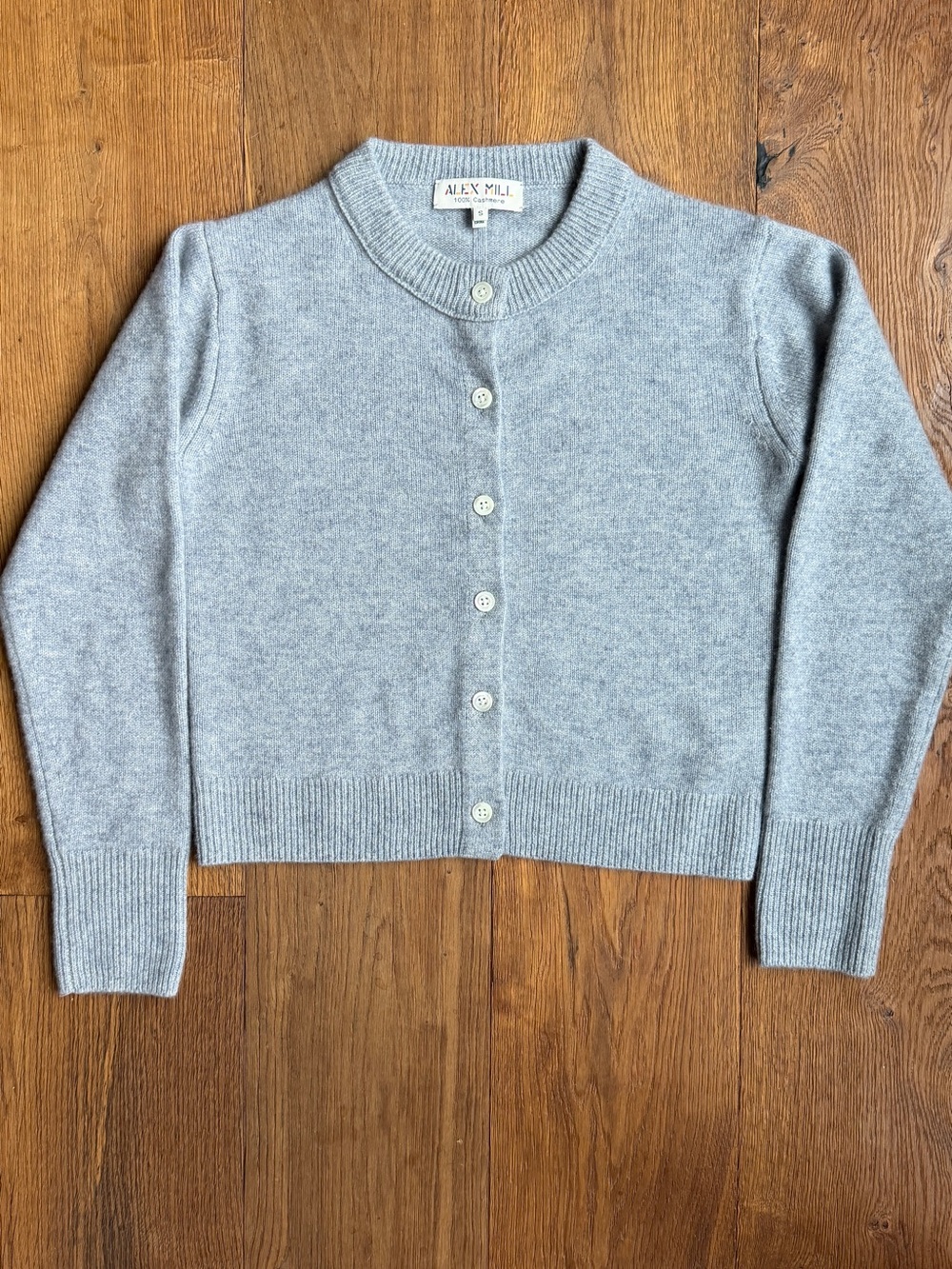 Alex Mill Lucie 100% Cashmere Lucie Cardigan Gray Small